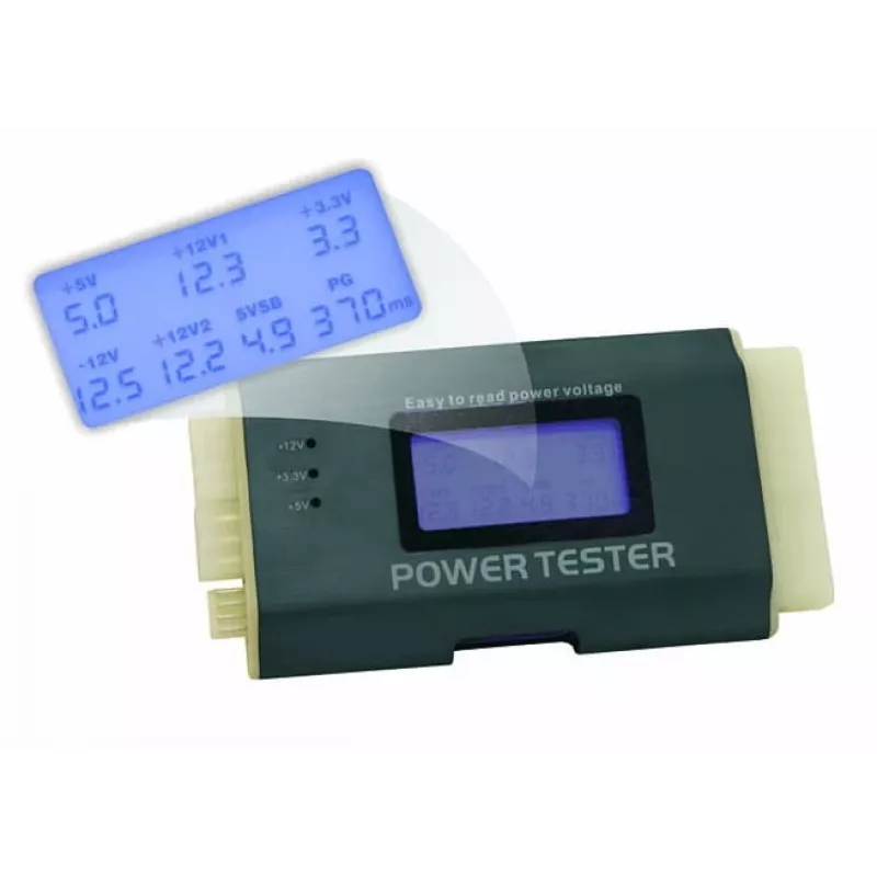 DeLOCK 18159 Netzteiltester III für ATX/BTX/ITX, Schwarz/Weiß