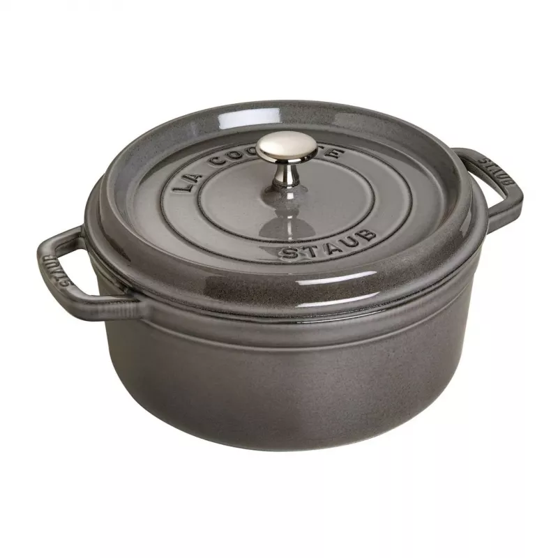 Staub La Cocotte rund 26 cm, Gusseisen, Graphitgrau