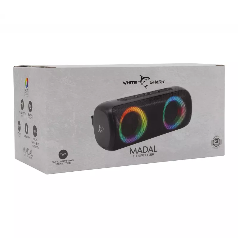 Tragbarer Lautsprecher White Shark GBT-876 Madal, Weiß