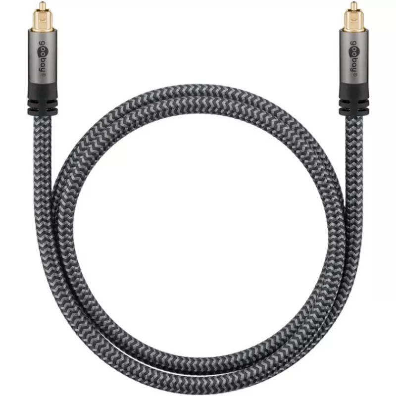 Plus Toslink-Kabel (schwarz/silber, 5 Meter)