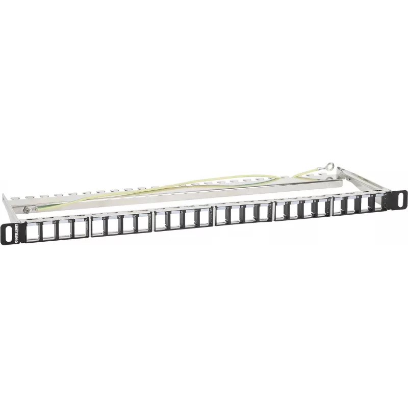 Intellinet 721011 Leeres Keystone-Patchpanel, 24-Port, 0,5U, geschirmt, 19 Zoll