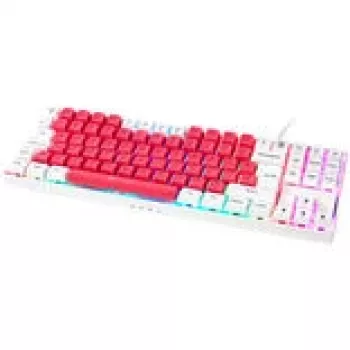 Mechanische Gaming-Tastatur GAMIAC TKL90G mit Kailh Red Schaltern, Tenkeyless, Weiß/Rot