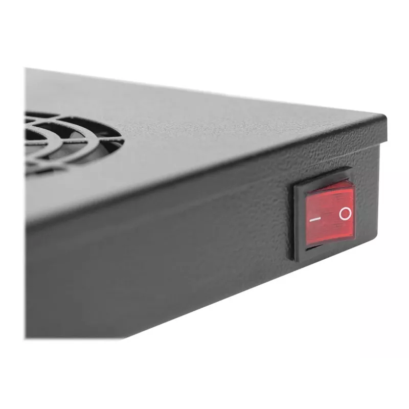 Digitus DN-19 FAN-4-HO-SW 19-Zoll-Dachlüftereinheit, 4 Lüfter, Thermostat, schwarz