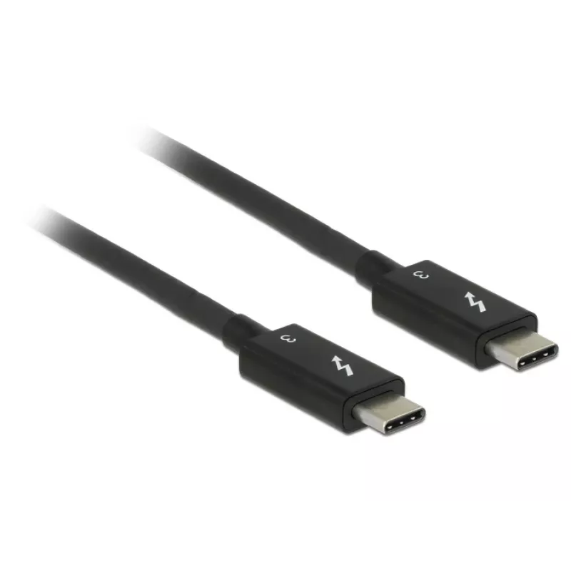 Delock 84844 Thunderbolt-3-USB-C-Kabel, Stecker auf Stecker, 40 Gbit/s, 5 A, 0,5 m, schwarz