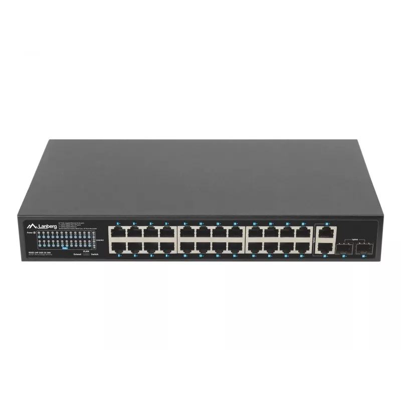 Unmanaged LANBERG Switch RSGE-24P-2GE-2S-360 mit 24 RJ-45 Ethernet-Ports
