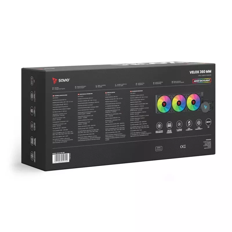 SAVIO VELOX 360 mm CPU-Flüssigkeitskühler mit ARGB