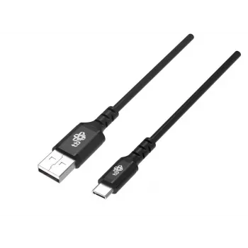 Kabel USB-USB C 2 m Silikon schwarz Quick Charge
