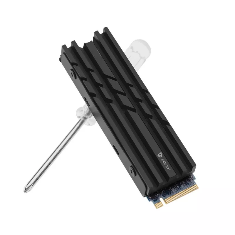 SAVIO AK-60 M.2 NVMe 2280 Laufwerkskühler, schwarz