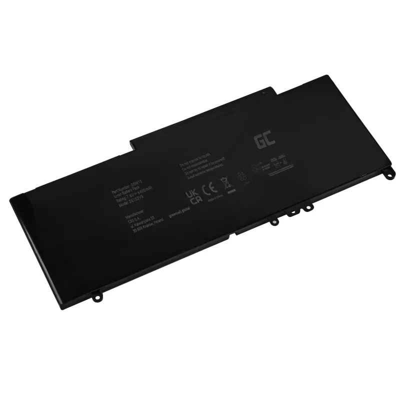 Green Cell DE102V3 Akku für DELL Latitude E5250 E5450 E5550, 7,6 V 6200 mAh LiPo, schwarz