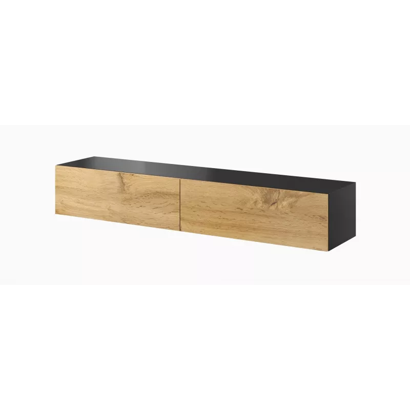 Cama Wohnzimmer-Schrankset VIGO 3 schwarz/Wotan-Eiche