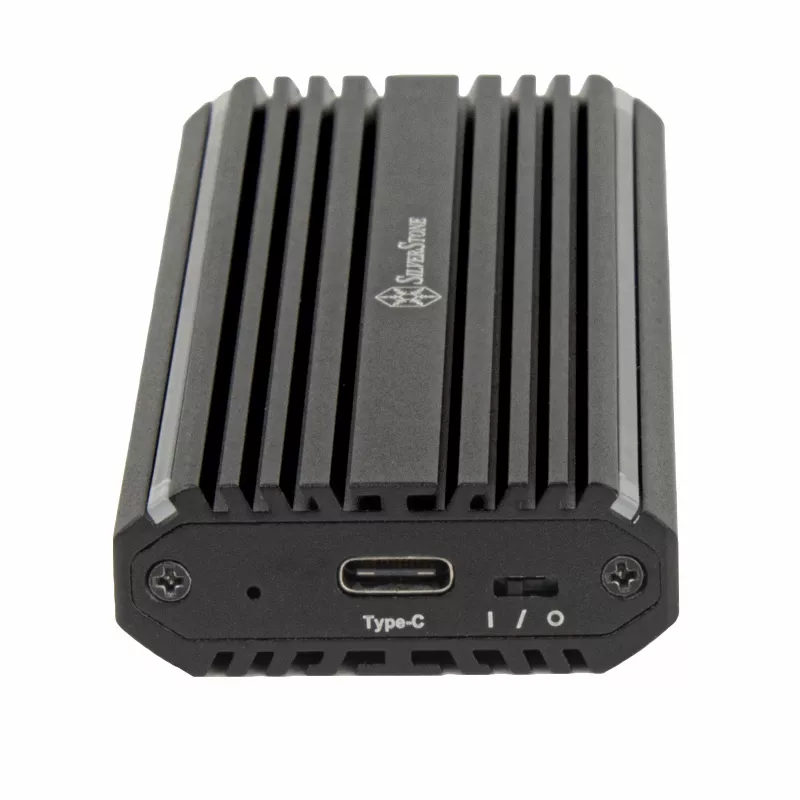 SilverStone SST-MS13 M.2-SSD-Gehäuse, USB 3.2 Gen 2, RGB-LED-Statusanzeige, Schwarz