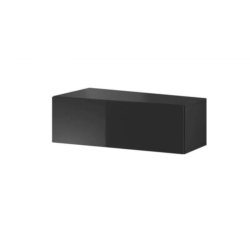 Cama Wohnzimmer-Schrankset VIGO SLANT 5 schwarz/schwarz glänzend