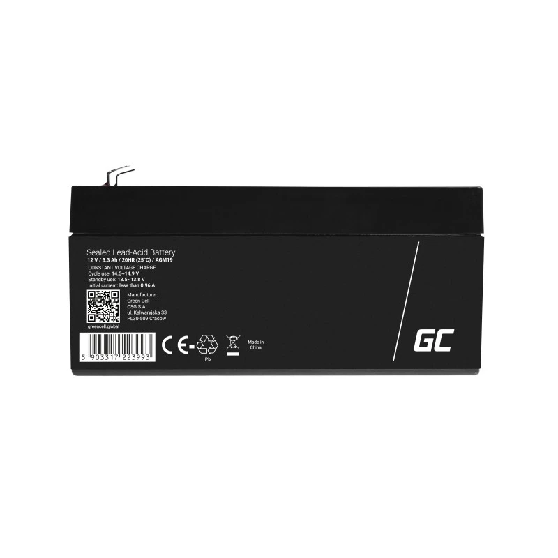 Green Cell AGM19 USV-Batterie Blei-Vlies 12 V 3,3 Ah