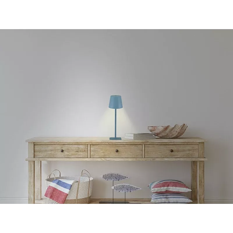Beper P207ILI200 Wiederaufladbare LED-Tischleuchte, Touch-Schalter, dimmbar, Schieferblau