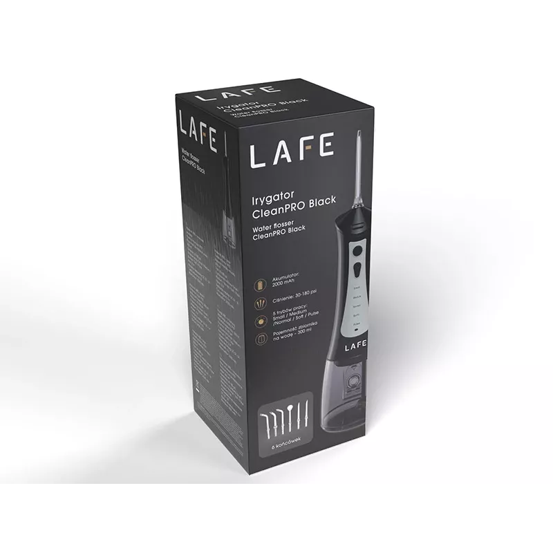 Lafe CleanPRO Munddusche, 5 Modi, 300 ml, Schwarz