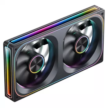 120mmx2 ARGB PWM Gehäuselüfter, Jonsbo ZA-240 Infinity Mirror 240mm Schwarz