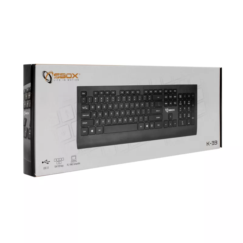 Sbox K-33 US Tastatur, schwarz
