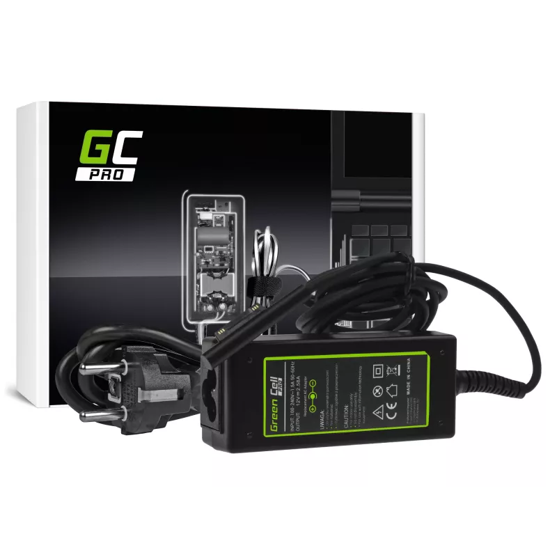Netzteil Green Cell AD63P 36W 12V 2,58A Indoor-Laptop-Ladegerät, schwarz