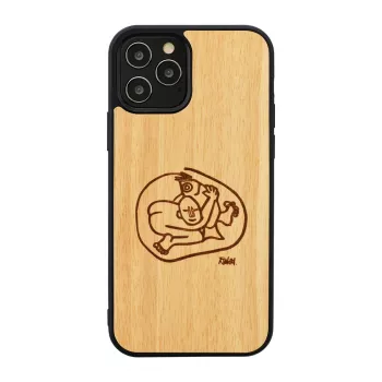 Handyhülle man and wood für iPhone 12 / 12 Pro mit Kind-und-Fisch-Design