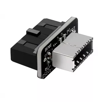 GrauGear interner 19-Pin USB 3.0 auf USB 3.1 Type-E 20-Pin Key A Adapter, 180 Grad