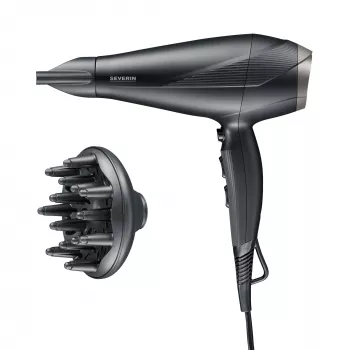 Severin HT 0167 Haartrockner, 2300 W, Schwarz/Silber