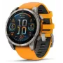 Garmin fenix 8 AMOLED Sapphire 51 mm GPS-Smartwatch, 3,56 cm (1,4") 454 x 454 Touchscreen, WLAN, Spark Orange/Graphite Silikonarmband, Titan