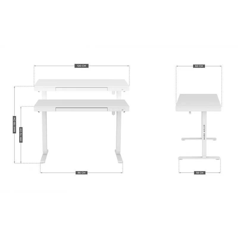 Elektrischer Schreibtisch MA-Leader 8.2 Weiß