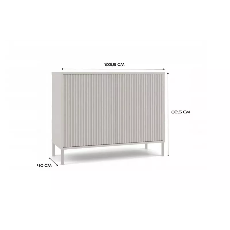 KAMARO 2D schlank Kommode, Kaschmirfarbe