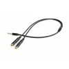 Gembird CCA-417M Audio-Adapter, 4-polig 3,5-mm-Stecker auf 2x 3,5-mm-Buchse, 0,2 m, Schwarz
