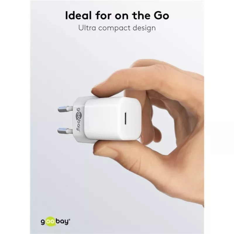 Goobay Universelles schwarzes AC-Schnellladegerät für den Innenbereich 65403 USB Type-C 110-240V