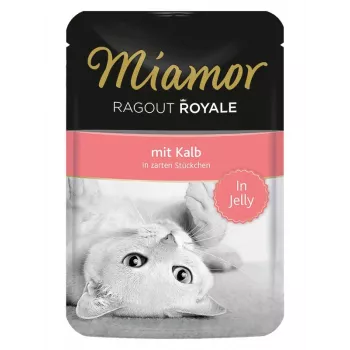 Nassfutter für Katzen Miamor Ragout Royale in Gelee 100 g — Kalb, ausgewachsene Katzen, Dose