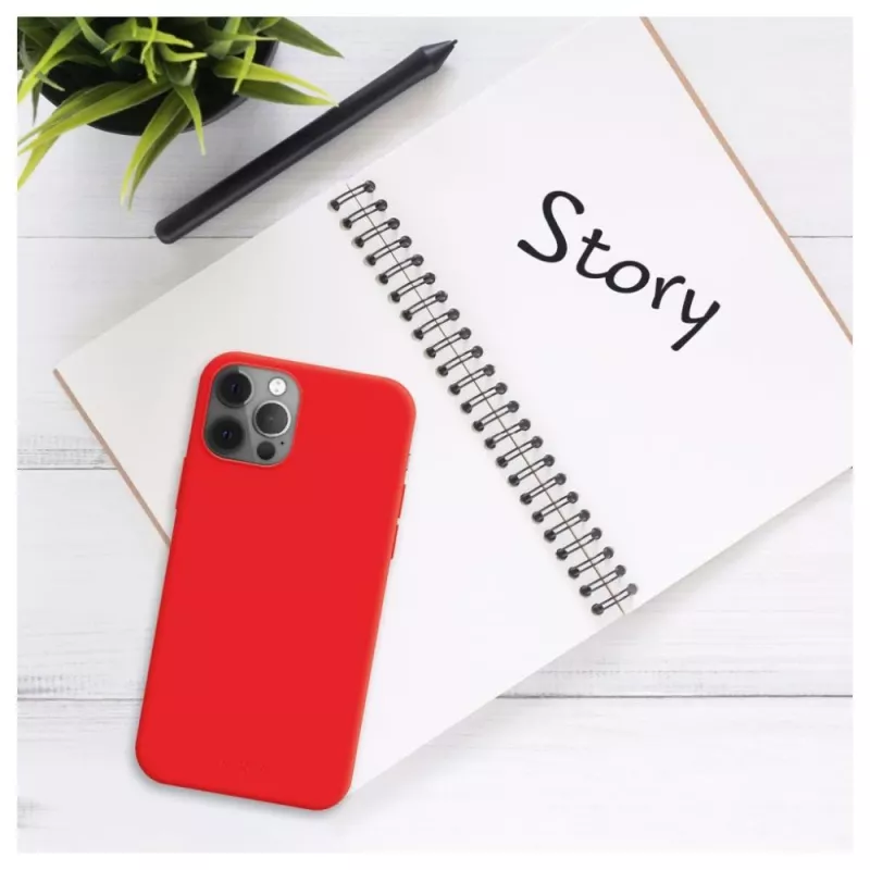 Fixed | Story | Rückseitenabdeckung | Samsung | Galaxy S25 | Gummi | Rot