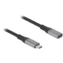 Delock 81202 USB-40-Gbps-USB-C-Verlängerungskabel, Stecker auf Buchse, PD 240 W, 2 m, grau