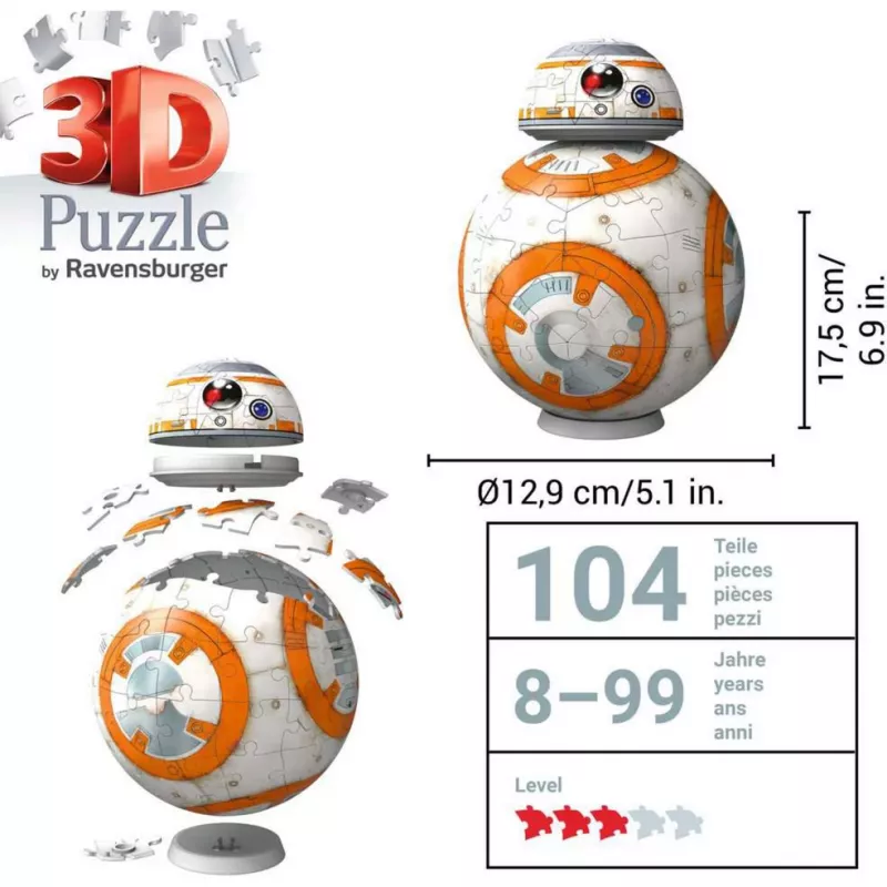 Ravensburger 11578 3D-Puzzleball Star Wars BB-8, 99 Teile