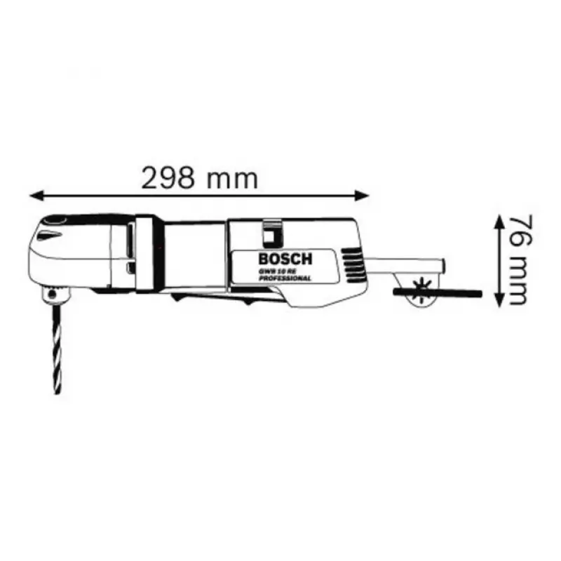 Bosch GWB 10 RE Professional 0601132703 Winkelbohrmaschine, 400 W, 1.300 U/min, 5,5 Nm, Zahnkranzbohrfutter, blau/schwarz