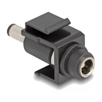 DeLOCK Keystone-Modul DC 5,5 x 2,5 mm Buchse auf DC 5,5 x 2,1 mm Stecker schwarz