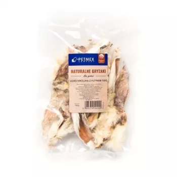 PETMEX Hundekauartikel Kaninchenohr mit Fell 100g