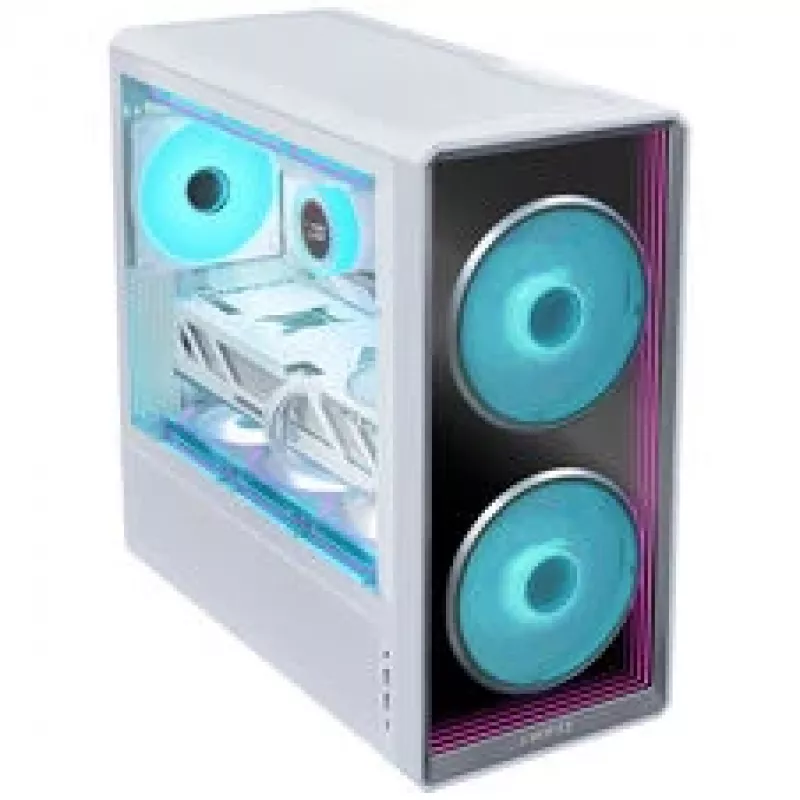 Lian Li LANCOOL 217 INF PC-Gehäuse-Bundle + HydroShift II LCD-S 360TL AIO + 3x UNI FAN SL-INF 120 Reverse Blade Lüfter - Weiß