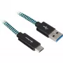 USB 3.2 Gen 2 Kabel, USB-A Stecker > USB-C Stecker (schwarz/hellblau, 0,5 Meter, ummantelt)