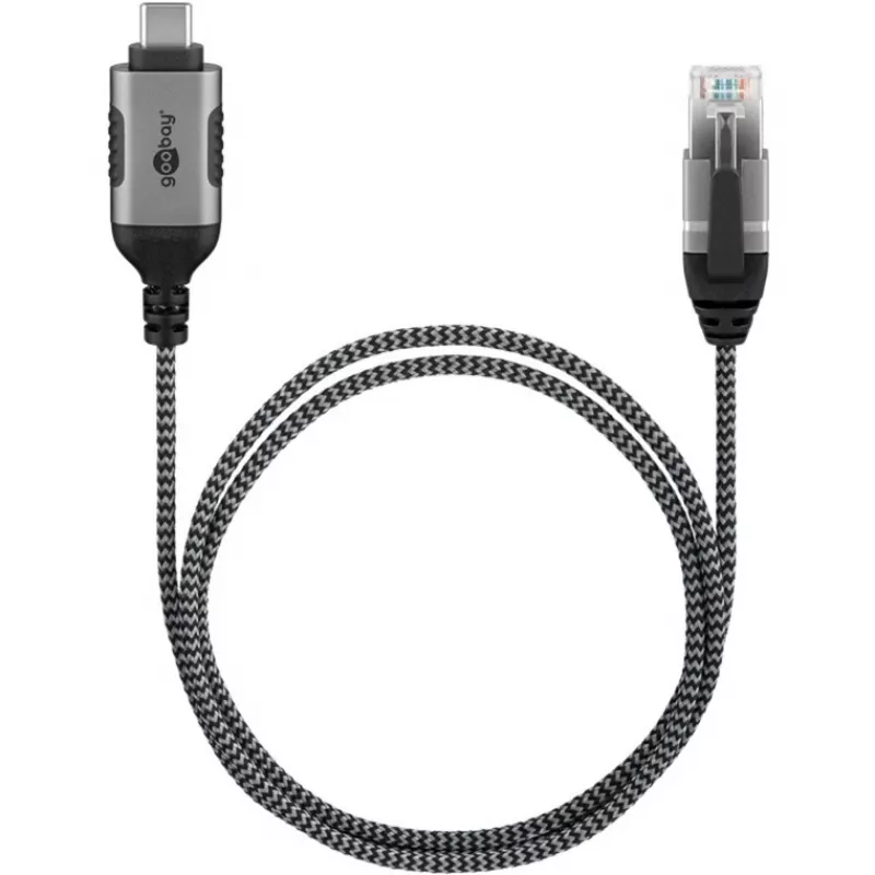 Goobay Ethernet-Kabel USB-C 3.1 auf RJ45 schlank 5 m – verbindet Router, Modem oder (74405)
