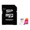 Silicon Power Elite microSDXC 64GB UHS-I Class 10 V10 Speicherkarte mit Adapter (SP064GBSTXBV1V20SP)