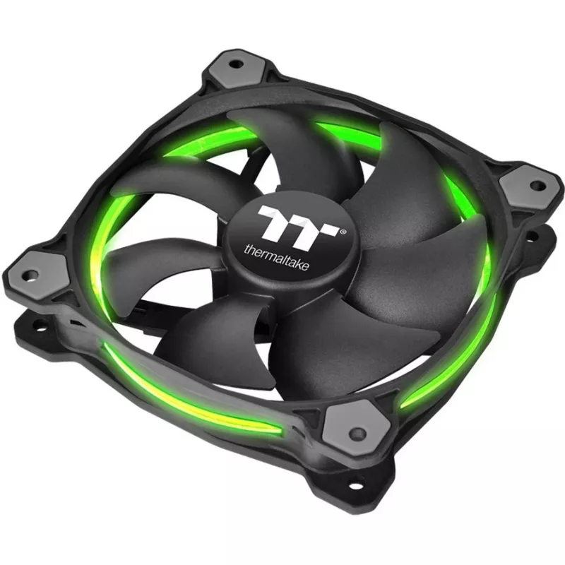 Thermaltake Riing 12 LED RGB Sync Edition CL-F071-PL12SW-A 120-mm-Gehäuselüfter, 3er-Pack, bis zu 1500 U/min, Schwarz