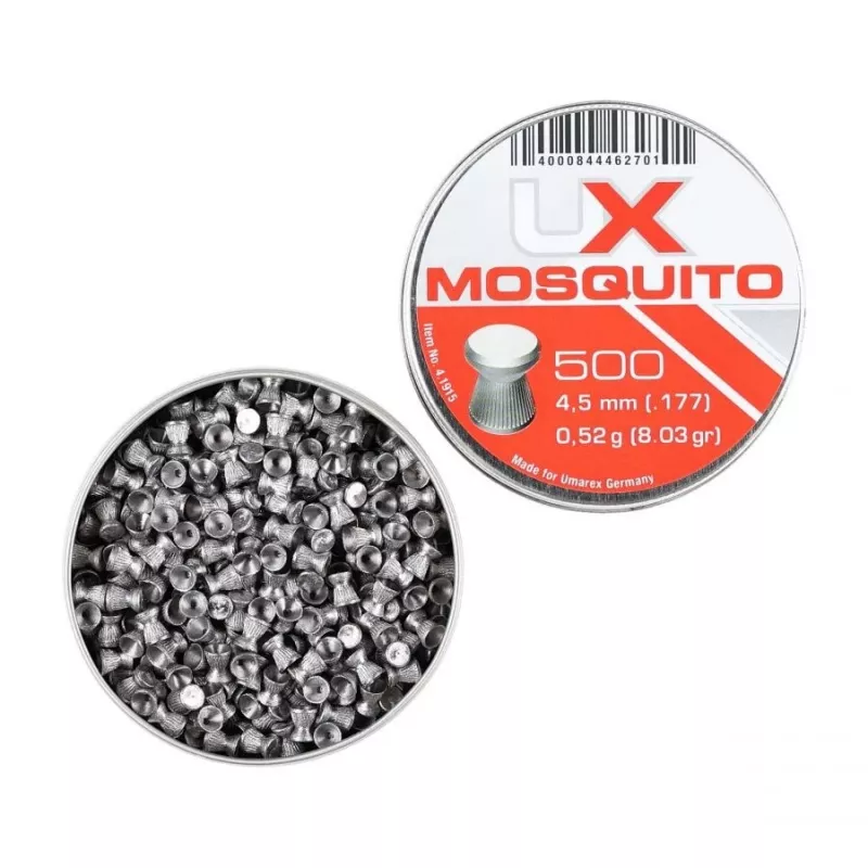 Luftgewehrdiabolos UMAREX Mosquito flach 4,5 mm, 0,52 g, 500 Stk., Diabolo flach, silber