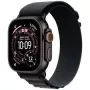 Smartwatch Apple Watch Ultra 3 49mm mit elegantem schwarzem Band, GPS/Cellular Modell MF0Q4QC/A