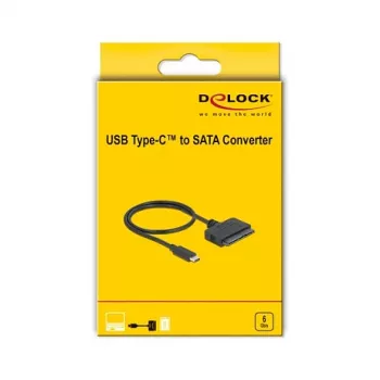 DeLOCK 63803 USB Type-C Konverter zu 22 Pin SATA 6 Gb/s für 2,5-Zoll-SSD / HDD, ASM235CM, 0,5 m
