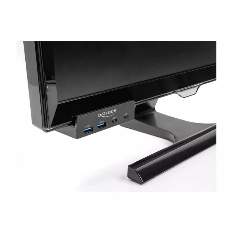 Delock 64262 Externer USB 5 Gbps 4-Port-Hub, 2x USB Typ-A und 2x USB Typ-C, mit Sicherungsschraube