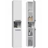 Badezimmer Aufbewahrungsschrank top e shop NEL I BIEL, freistehend, 5 Regalböden, 310×300×1740 mm, weiß
