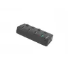Natec Mantis 2 NHU-1557 4-Port-USB-3.0-Hub, USB-Type-B-Eingang, Ein-/Aus-Schalter, Netzteil, schwarz