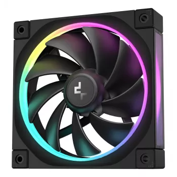 DeepCool FL12 3-in-1 120-mm-Gehäuselüfter (3 Stück), 500-2150 U/min, fluiddynamisches Lager, 32 dB, Schwarz