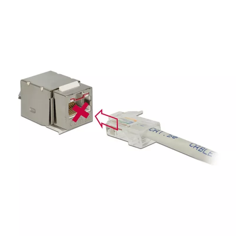 Delock 86404 Keystone-Modul RJ45 Secure Cat.6 auf LSA, Weiß